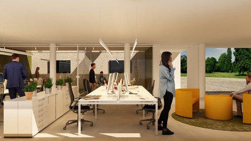 GIRO interiors | Estudio de interiorisme en Girona, Oficinas Solventa6 en Aiguaviva. Girona